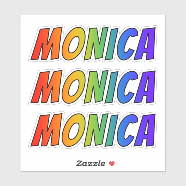 Adesivo Nome próprio "MONICA" com Coloração do arco-íris d (Folha)