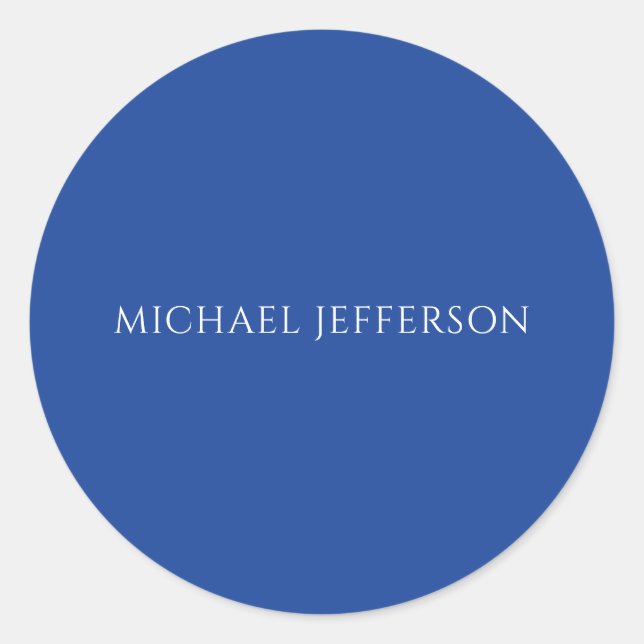 Adesivo Nome Próprio Personalizado Cor Azul Simples (Frente)