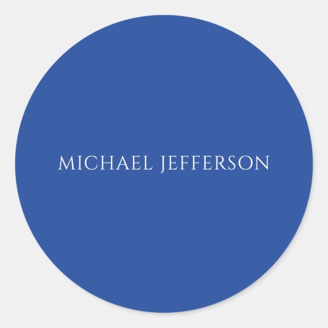 Adesivo Nome Próprio Personalizado Cor Azul Simples (Frente)