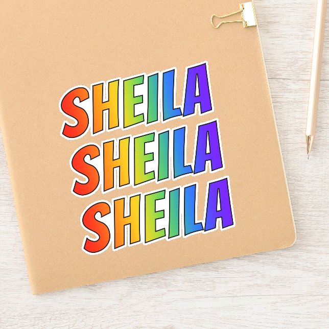 Adesivo Nome próprio "SHEILA" com Coloração do Arco-Íris D (Notebook)