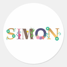 Adesivo Nome próprio SIMON bordado Elegante