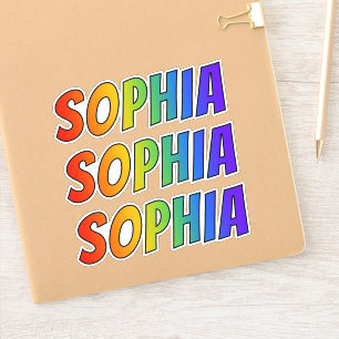 Adesivo Nome próprio "SOPHIA" com Coloração divertida d