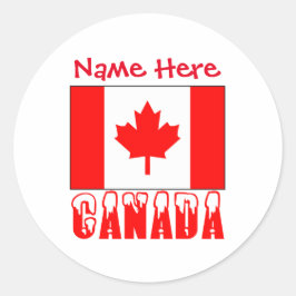 Adesivo Nome Redondo da Bandeira do Canadá Personalizado