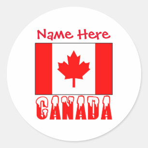 Adesivo Nome Redondo da Bandeira do Canadá Personalizado