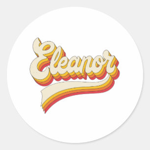 Adesivo Nome Retro Eleanor Design Vintage Anos 70