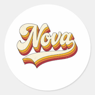 Adesivo Nome Retro Nova Design Vintage 70s