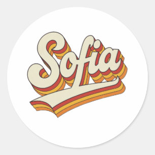 Adesivo Nome Retro Sofia Anos 70 Design Vintage