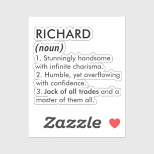 Adesivo Nome Richard, Nome editável, Nome personalizado