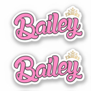 Adesivo Nome Rosa Bailey x2 Vinil