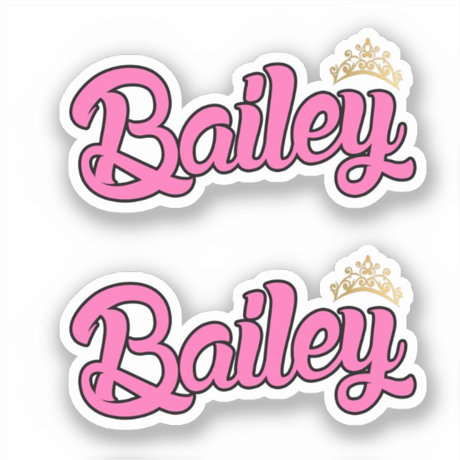 Adesivo Nome Rosa Bailey x2 Vinil (Frente)