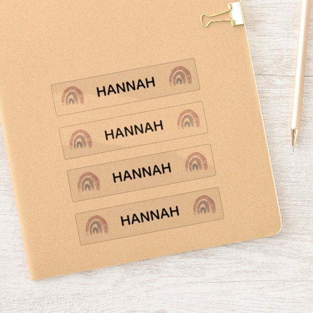 Adesivo Nome rosa púrpura do arco-íris Limpar vinil Sticke (Notebook)