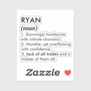 Adesivo Nome Ryan, Nome editável, Nome personalizado