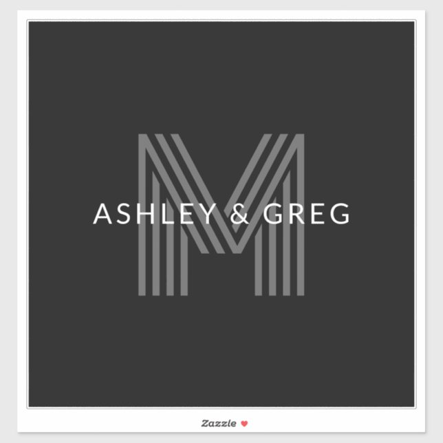 Adesivo Nome(s) Moderno(s) Retroativo(s) Monograma Editáve (Folha)