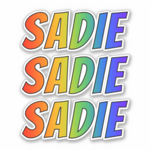 Adesivo Nome "SADIE" com coloração do arco-íris do
