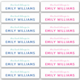 Adesivo Nome Simples do Nameplate de Livro