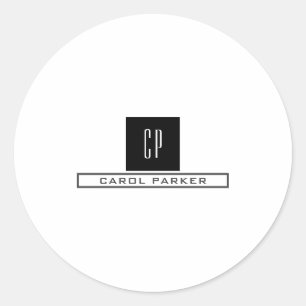 Adesivo Nome Simples Simples do Monograma Profissional Mod