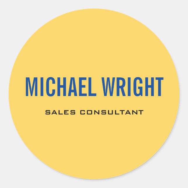 Adesivo Nome Simples Simples Simples de Simples Amarelo Az (Frente)