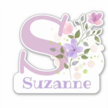 Nome Suzanne com a letra S Sticker Corte