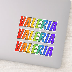 Adesivo Nome "VALERIA" com coloração do arco-íris do