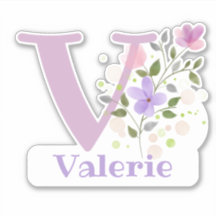 Nome Valerie com a letra V Sticker Cut-Out