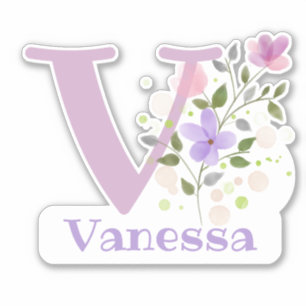 Adesivo Nome Vanessa com a letra V Sticker Cut-Out