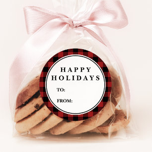 Adesivo Nome vermelho do presente do Natal do teste padrã