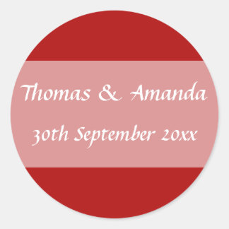 Adesivo Nome Vermelho e Selo de Envelope de Data