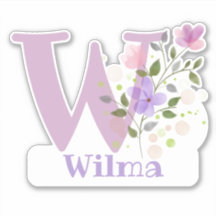 Nome Wilma com a letra W Sticker Recorte