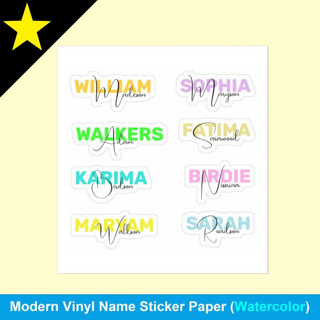 Adesivo Nomes completos elegantes em vinil, melhores adesi (Cute water bottle stickers
Back-to-school name labels
Durable vinyl name tags
Girly personalized)