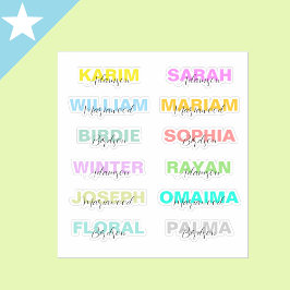 Adesivo Nomes Completos Modernos em Letras Maiúsculas Colo