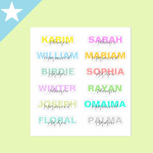 Adesivo Nomes Completos Modernos em Letras Maiúsculas Colo