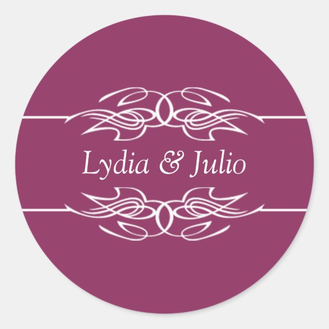 Adesivo Nomes Convite Framboesa Escura (Frente)