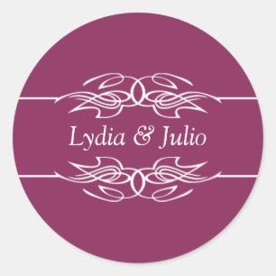 Adesivo Nomes Convite Framboesa Escura