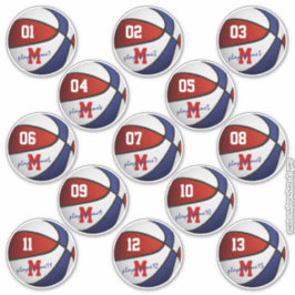 Adesivo nomes de 13 jogadores do Red White Blue