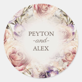 Adesivo Nomes de Borboletas Florais de Creme Rosa Púrpura