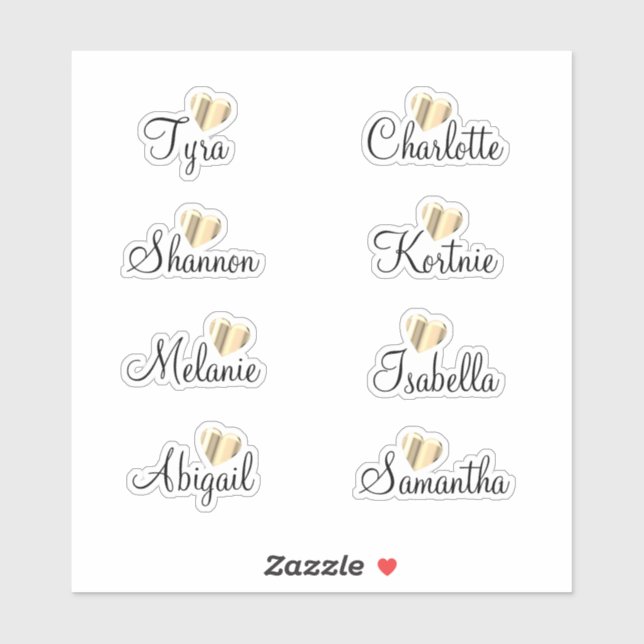 Adesivo Nomes de Bridesmaid Personalizados Vinil Decal (Folha)