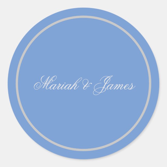 Adesivo Nomes de Caligrafia Minimalista Elegante Azul (Frente)