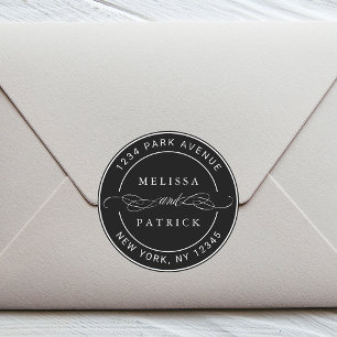 Adesivo Nomes de Casais Elegantes Negros Endereço de Devol