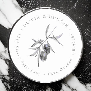 Adesivo Nomes de Casal de Casamento de Branch de Olive End