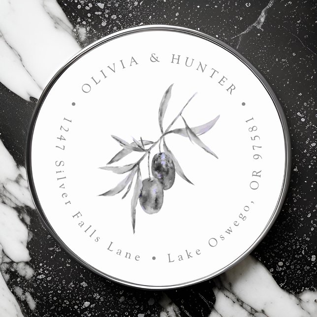 Adesivo Nomes de Casal de Casamento de Branch de Olive End (Criador carregado)