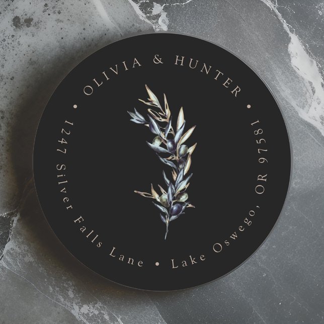 Adesivo Nomes de Casal de Casamento de Branch de Olive End (Criador carregado)