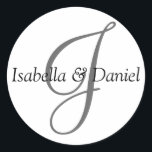 Adesivo Nomes de Casal de Marca de Casamento de Monograma<br><div class="desc">Monograma Personalizado Nomes de Casal de Marca de Casamento Envelope Vinhetas de Selo</div>