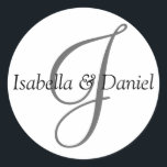 Adesivo Nomes de Casal de Marca de Casamento de Monograma<br><div class="desc">Monograma Personalizado Nomes de Casal de Marca de Casamento Envelope Vinhetas de Selo</div>