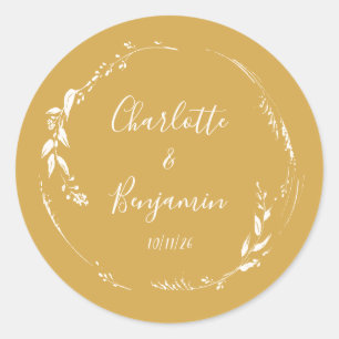 Adesivo Nomes de Casamento de Script Personalizado Botâni