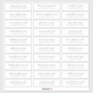 Adesivo Nomes de Convidado de Casamento Discutem Chic Simp