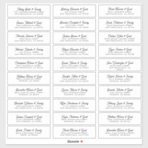 Adesivo Nomes de Convidado de Casamento Discutem Chic Simp