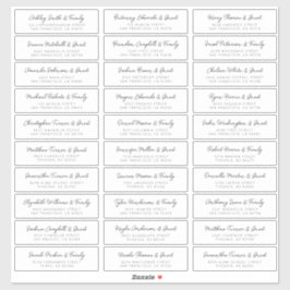 Adesivo Nomes de Convidado de Casamento Endereço Simples M