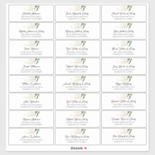 Adesivo Nomes de Convidado de Folhas Douradas - Gerência V