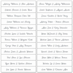 Adesivo Nomes de Convidado para Caligrafia Branco