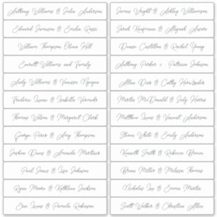 Adesivo Nomes de Convidado para Caligrafia Branco